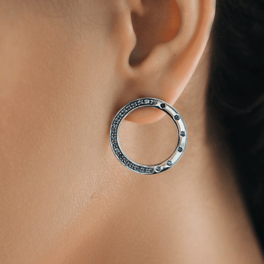 Earrings - Eclipse Sapphire - Charlotte B. Jewelry